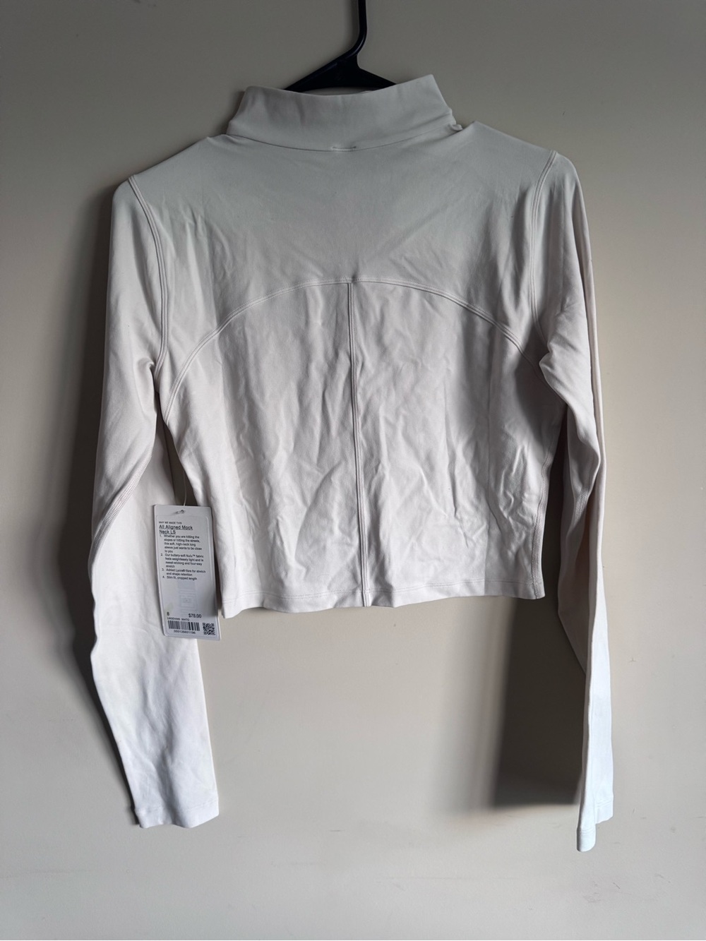 lululemon athletica White Cropped Long-Sleeve Mock Neck Top